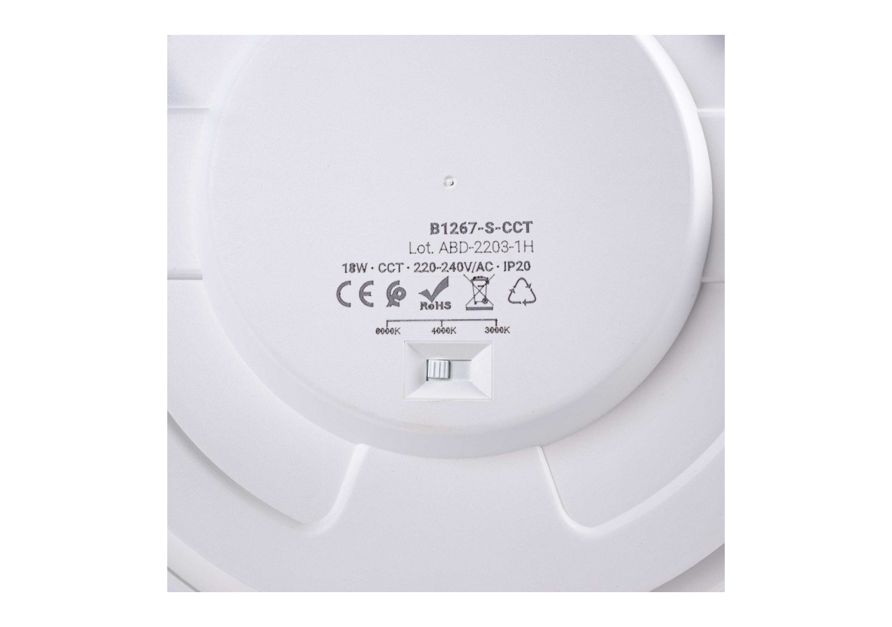 Downlight LED CCT avec capteur PIR 18W-Découpe diamètre 200-210mm - B1267-S-CCT - Barcelona LED