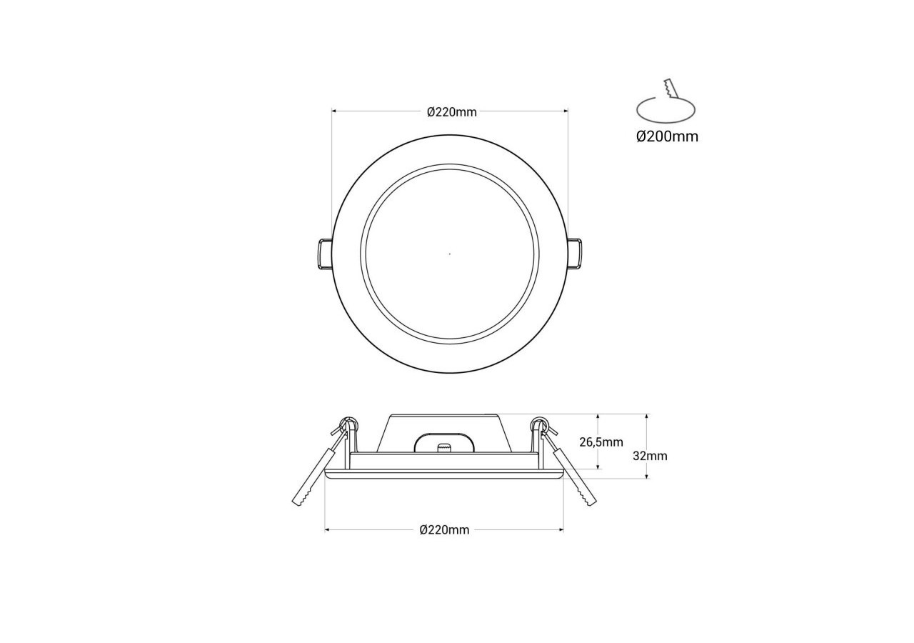 Downlight LED CCT avec capteur PIR 18W-Découpe diamètre 200-210mm - B1267-S-CCT - Barcelona LED
