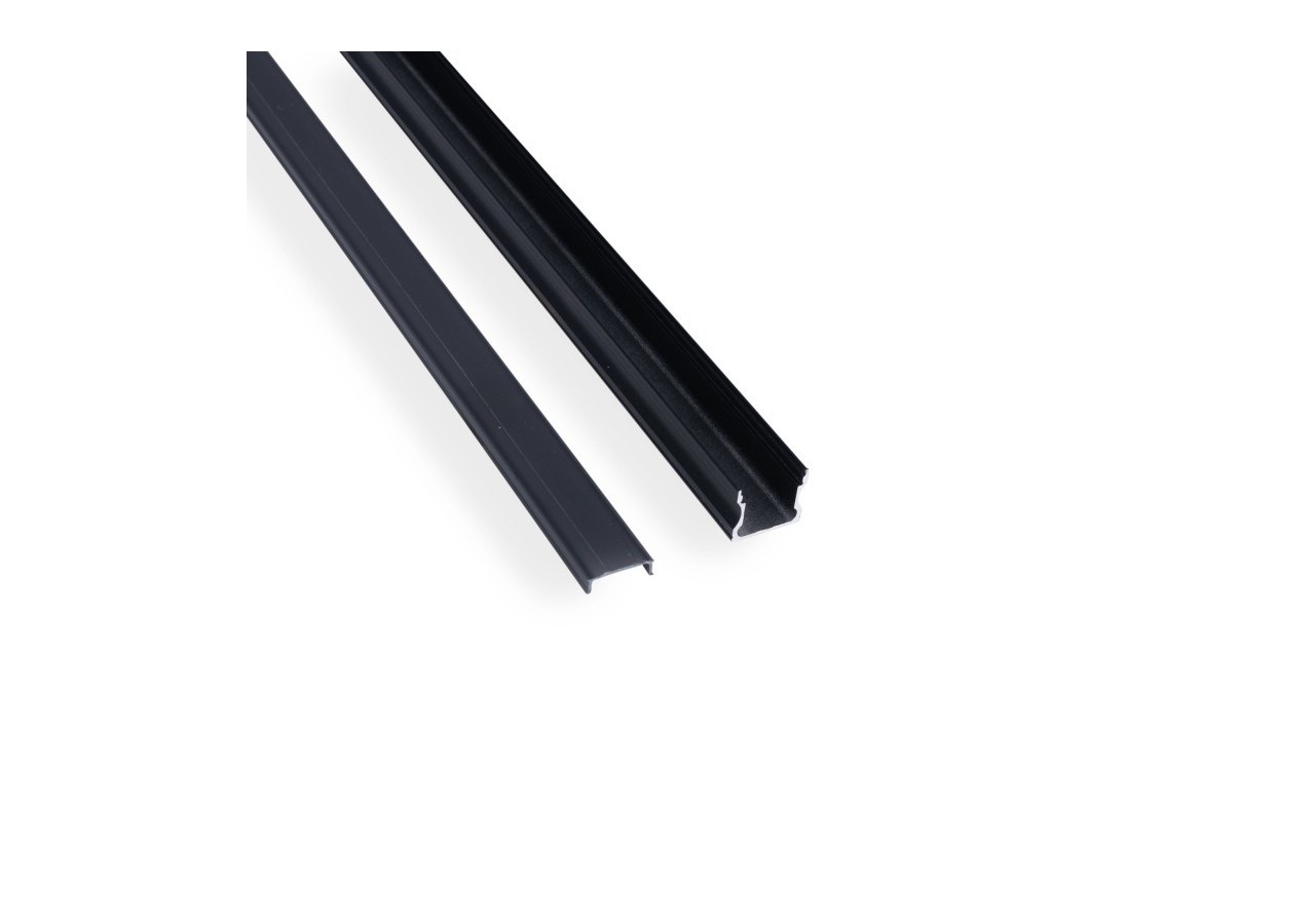 Profilé de surface en aluminium avec diffuseur-Kit complet-17,6 x 14,5mm-Ruban LED jusqu'à 12 mm-2m - BXT-393-N - Barcelona LED