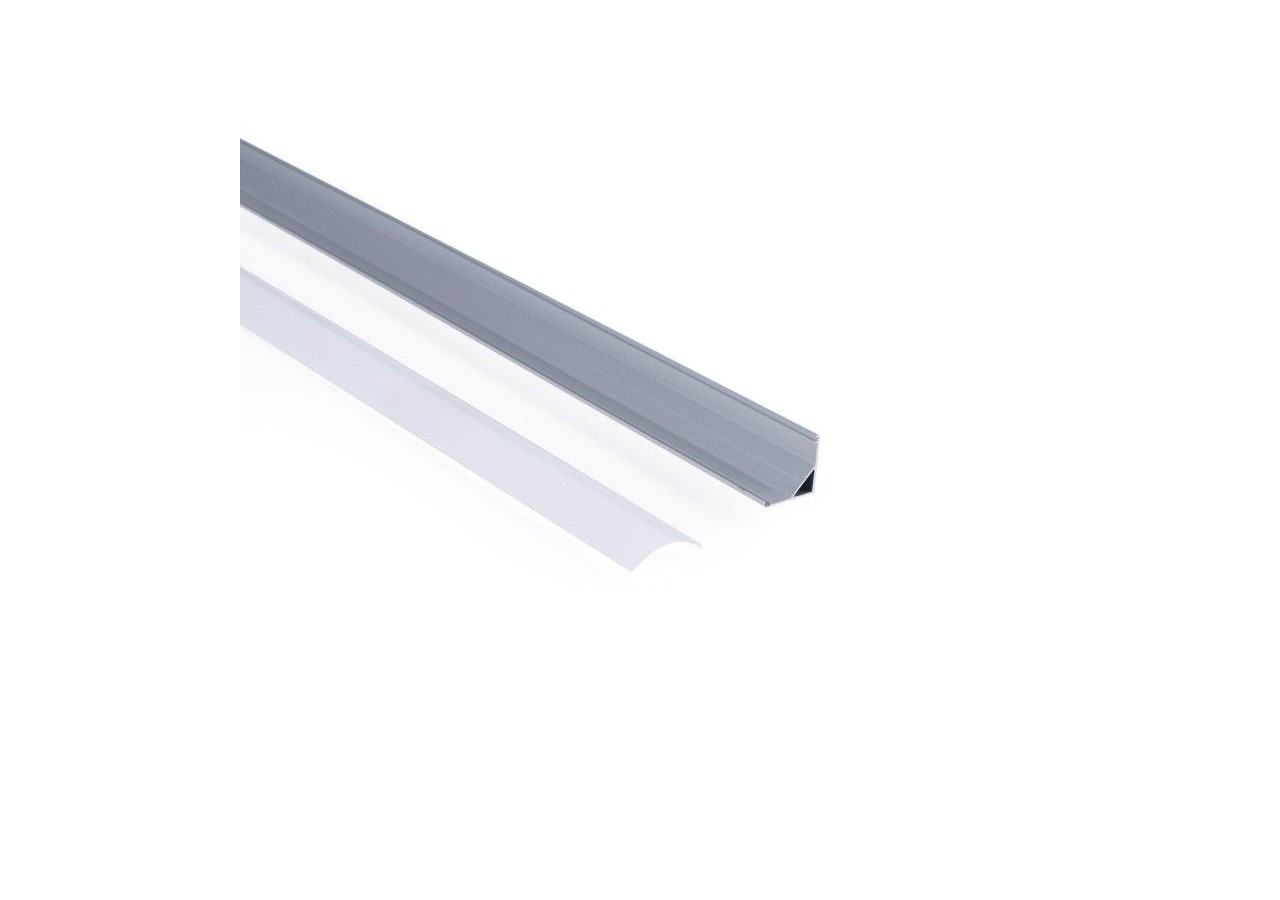 Profilé d'angle en aluminium avec diffuseur-Kit complet-15,8x15,8mm-Ruban LED jusqu'à 10 mm-2m - BXT-58-P - Barcelona LED