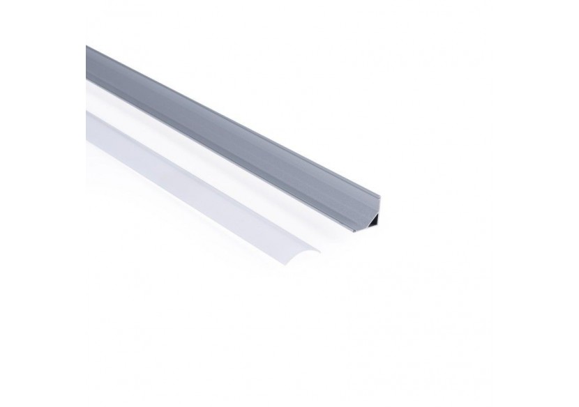 Profilé d'angle en aluminium avec diffuseur-Kit complet-15,8x15,8mm-Ruban LED jusqu'à 10 mm-2m - BXT-58-P - Barcelona LED