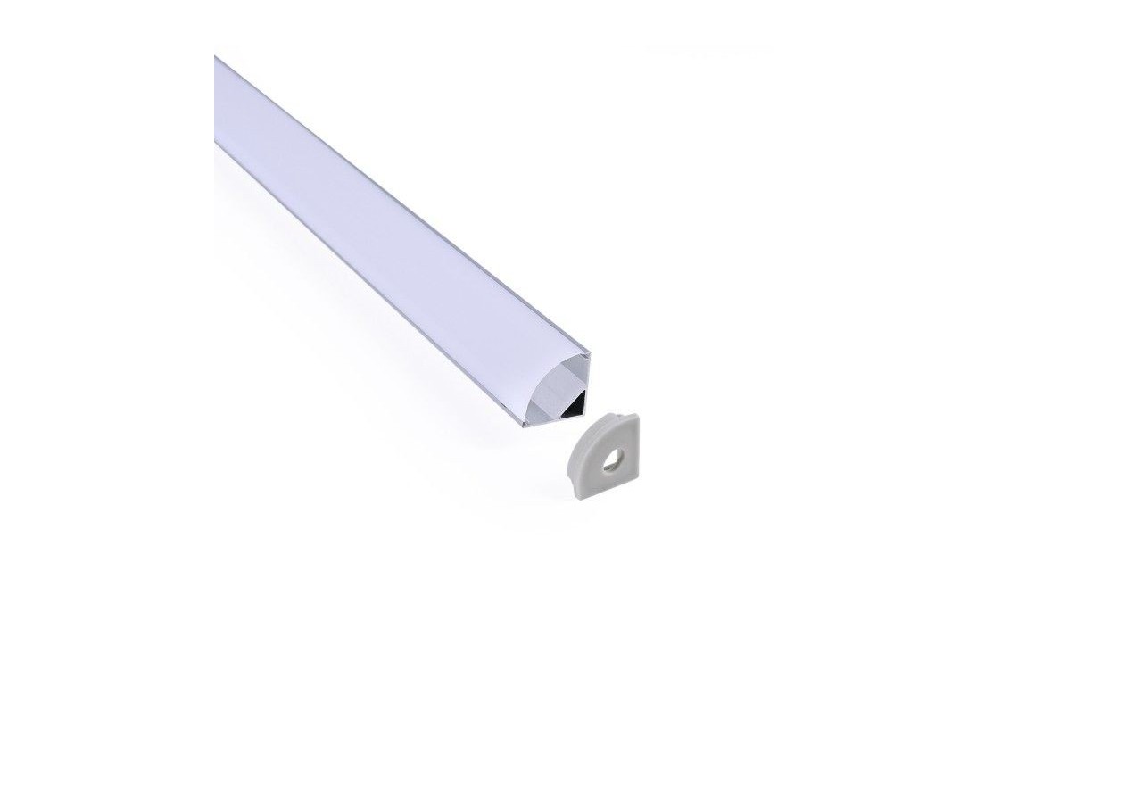 Profilé d'angle en aluminium avec diffuseur-Kit complet-15,8x15,8mm-Ruban LED jusqu'à 10 mm-2m - BXT-58-P - Barcelona LED