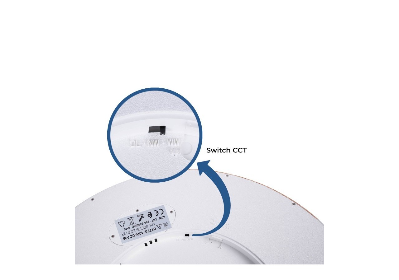 Plafonnier LED rond CCT 40W-IP40 - B1770-40W-CCT-M - Barcelona LED