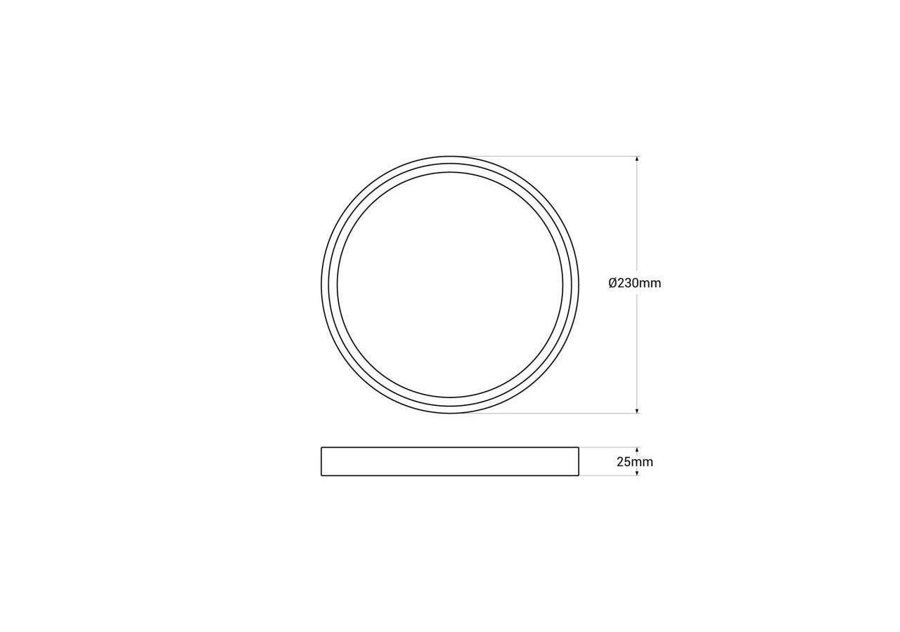 Plafonnier LED rond CCT 18W-IP40 - B1770-18W-CCT-M - Barcelona LED