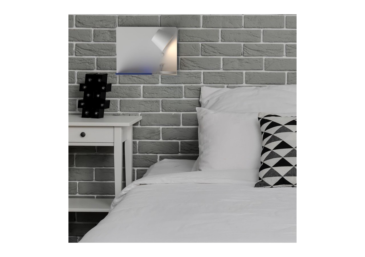 Lot de 2-Applique murale liseuse avec port USB "BASKOP"-6W-Design horizontal-Blanc - K1541-2B - Barcelona LED