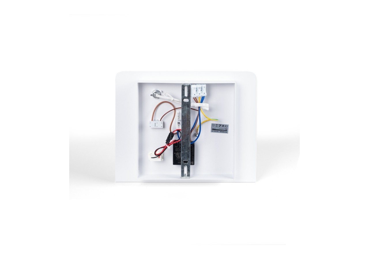 Lot de 2-Applique murale liseuse avec port USB "BASKOP"-6W-Design horizontal-Blanc - K1541-2B - Barcelona LED