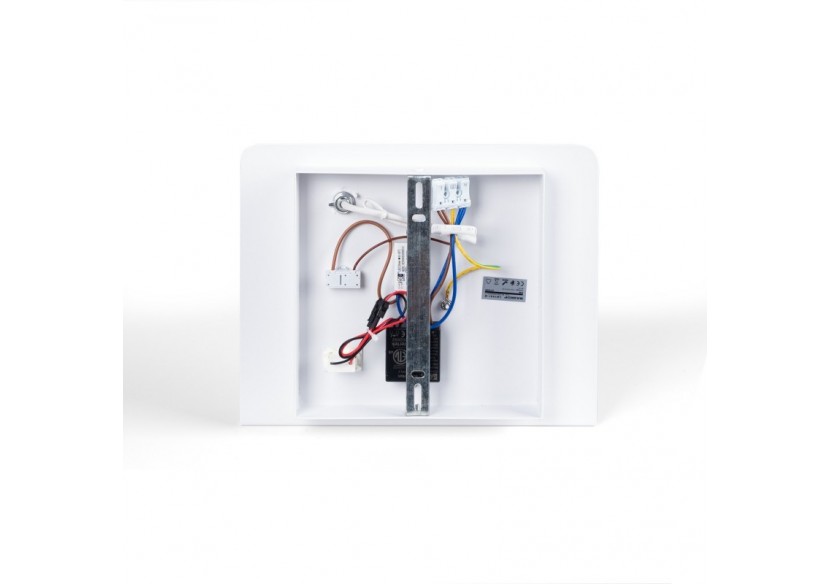 Lot de 2-Applique murale liseuse avec port USB "BASKOP"-6W-Design horizontal-Blanc - K1541-2B - Barcelona LED