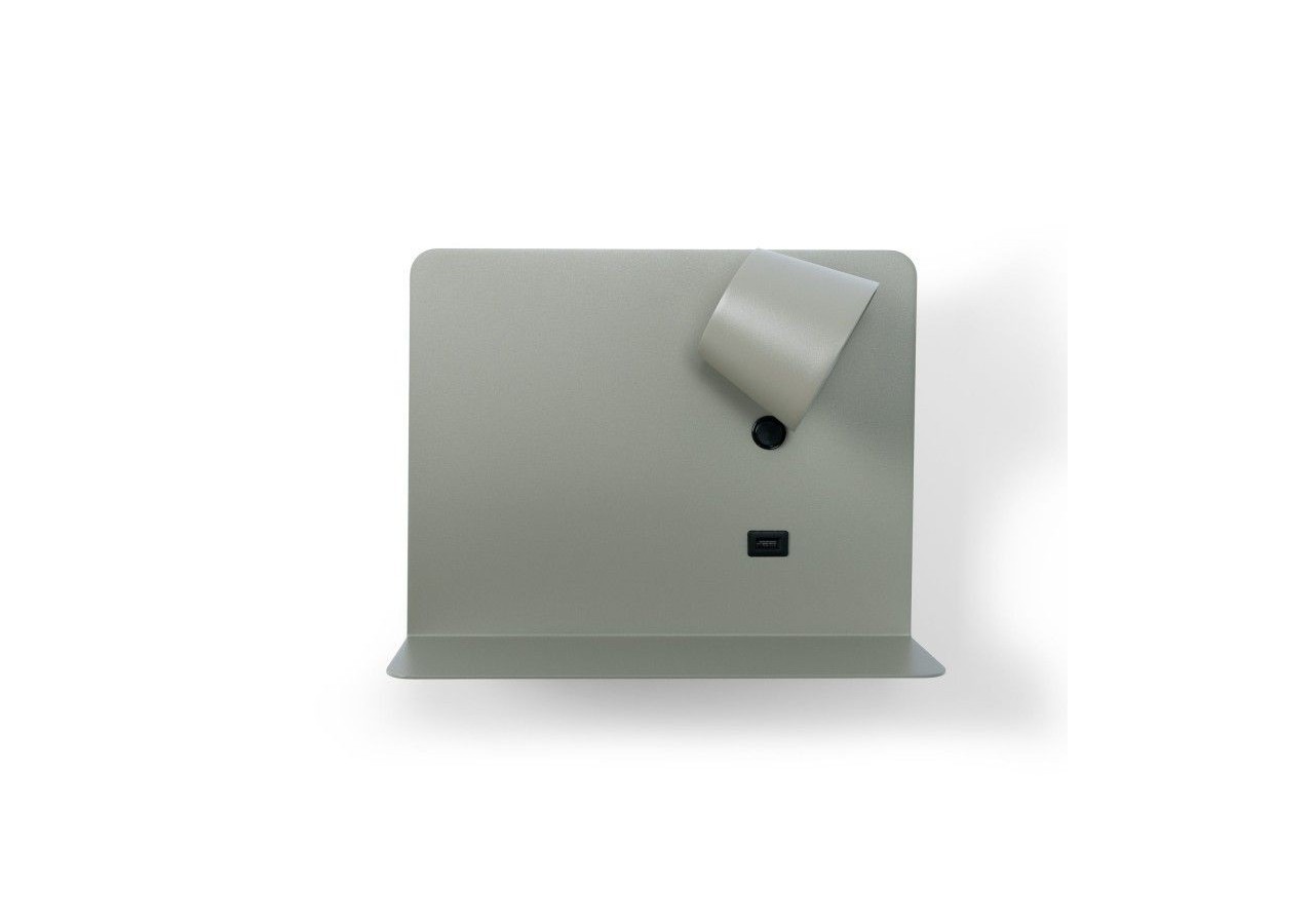 Lot de 2-Applique murale liseuse avec port USB "BASKOP"-6W-Design horizontal-Gris - K1541-2G - Barcelona LED