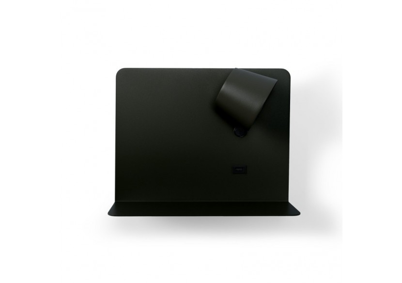 Lot de 2-Applique murale liseuse avec port USB "BASKOP"-6W-Design horizontal-Noir - K1541-2N - Barcelona LED