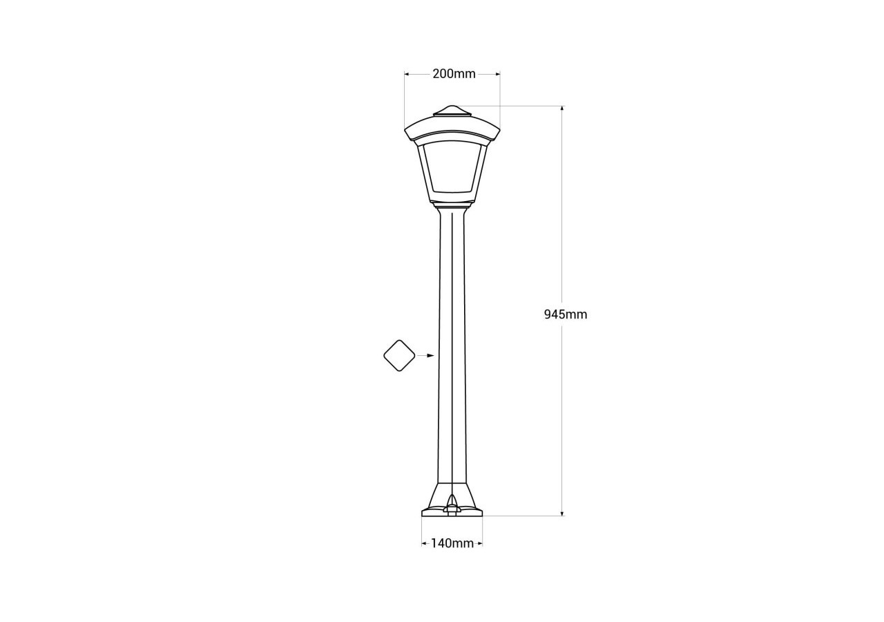 Lampadaire d'extérieur LED "Giaffa/Roby" de FUMAGALLI-94,5 cm-8,5W CCT-IP55 - T20.242.000.AXV1K - Barcelona LED