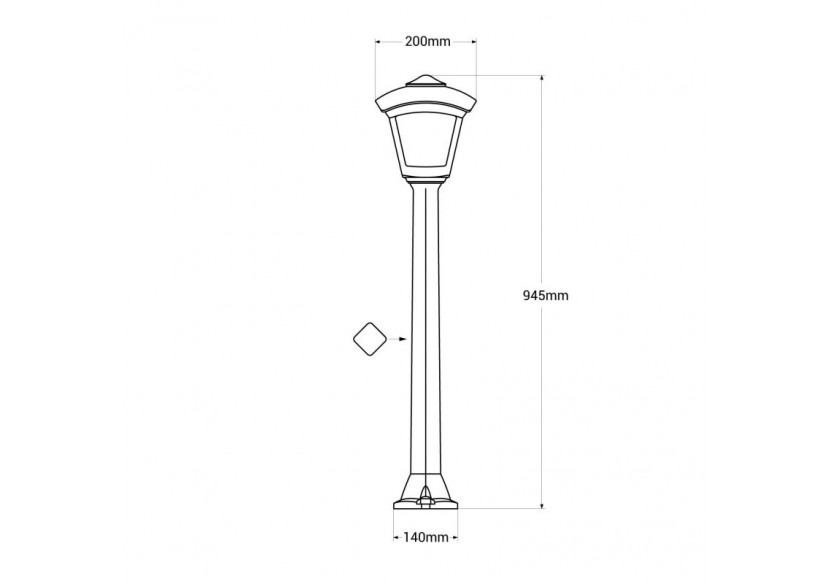 Lampadaire d'extérieur LED "Giaffa/Roby" de FUMAGALLI-94,5 cm-8,5W CCT-IP55 - T20.242.000.AXV1K - Barcelona LED