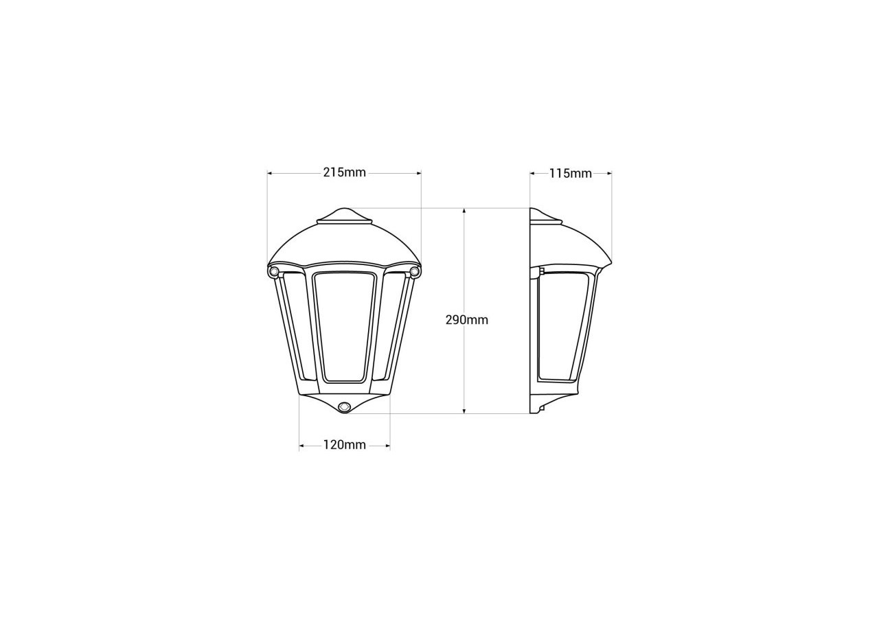 Applique murale demi-lanterne d'extérieur FUMAGALLI "Fabio"-1 x E27-8,5W CC - M20.000.000.AXE27 - Barcelona LED