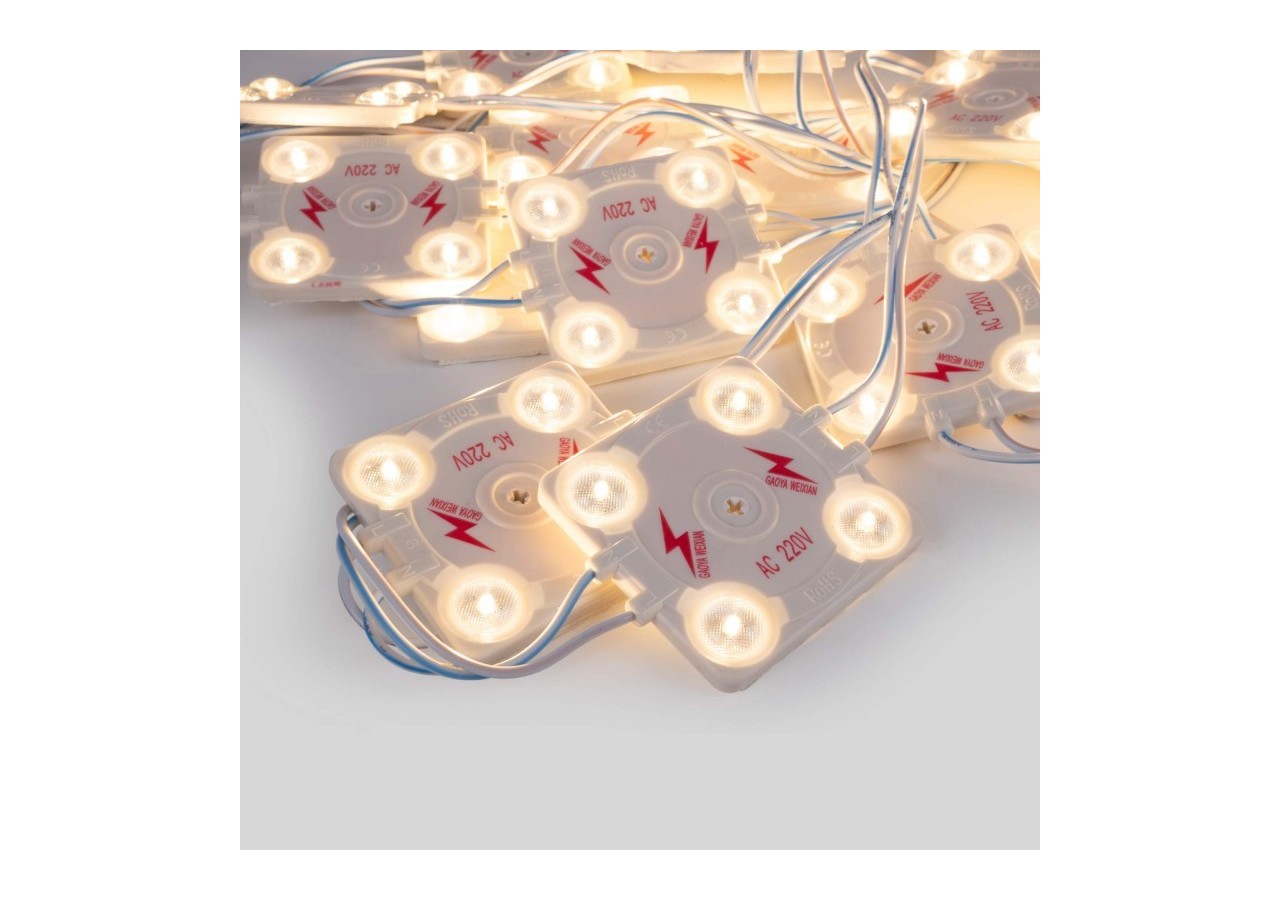 Module LED carré pour enseignes lumineuses-3,6W-220V AC-IP65-165 degrés-3000K - BM1428BC - Barcelona LED