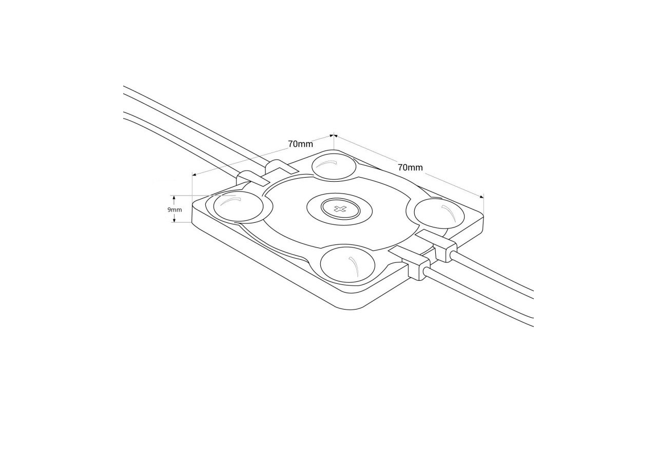 Module LED carré pour enseignes lumineuses-3,6W-220V AC-IP65-165 degrés-3000K - BM1428BC - Barcelona LED