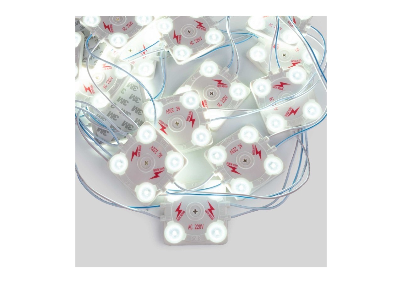 Module LED carré pour enseignes lumineuses-3,6W-220V AC-IP65-165 degrés-6000K - BM1428BF - Barcelona LED