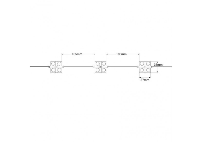 Module LED carré pour enseignes lumineuses-2W-12V-IP65-160 degrés-6000K - BM1437BF - Barcelona LED