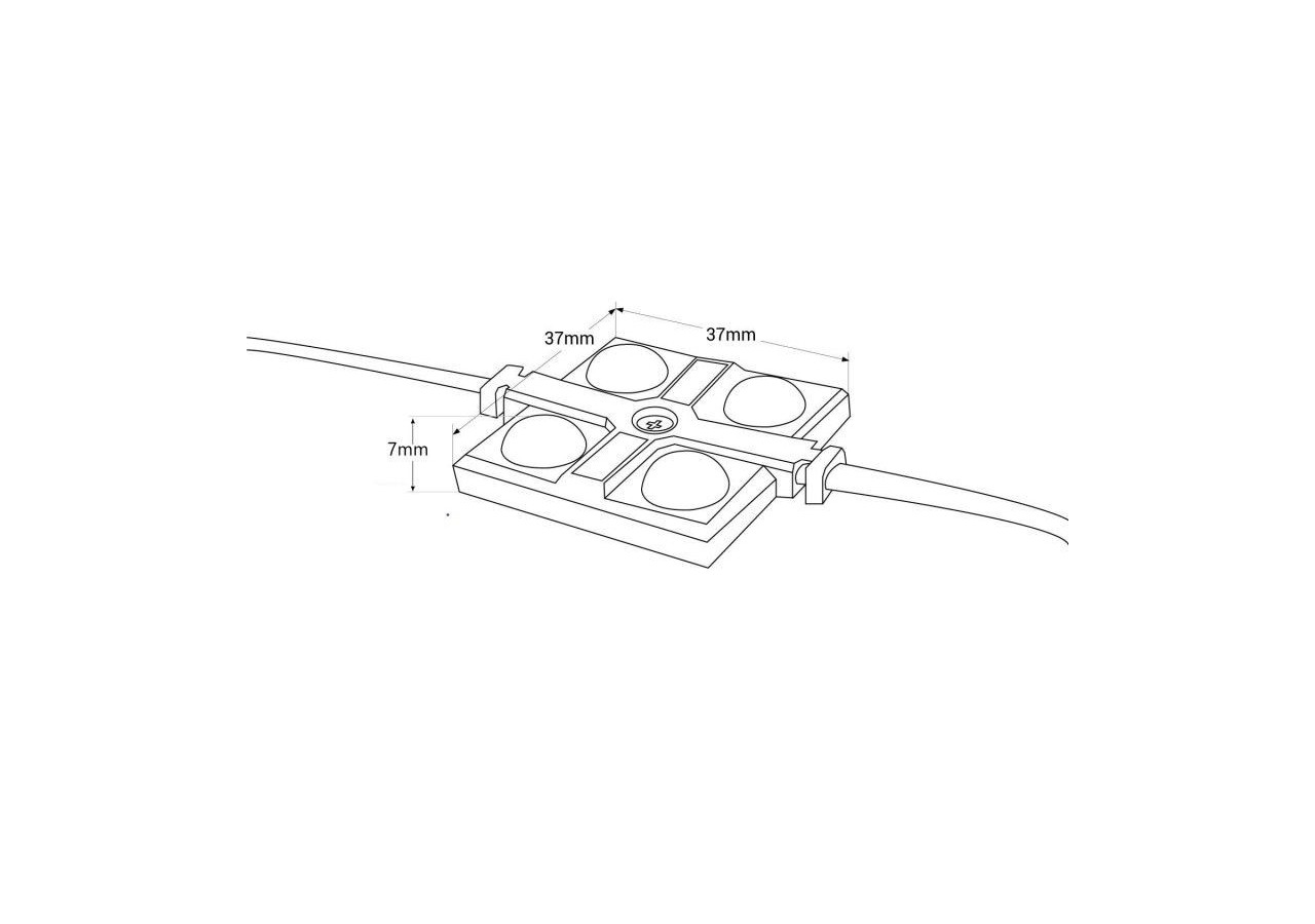 Module LED carré pour enseignes lumineuses-2W-12V-IP65-160 degrés-6000K - BM1437BF - Barcelona LED