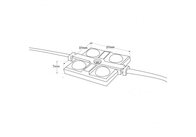 Module LED carré pour enseignes lumineuses-2W-12V-IP65-160 degrés-6000K - BM1437BF - Barcelona LED