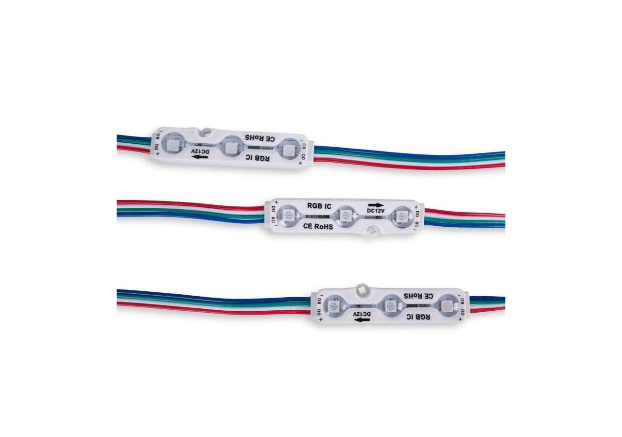 Modules LED RGB IC pour enseignes lumineuses-0,72W-12V-IP65-120 degrés - BM1431RGBIC - Barcelona LED