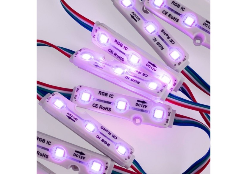Modules LED RGB IC pour enseignes lumineuses-0,72W-12V-IP65-120 degrés - BM1431RGBIC - Barcelona LED