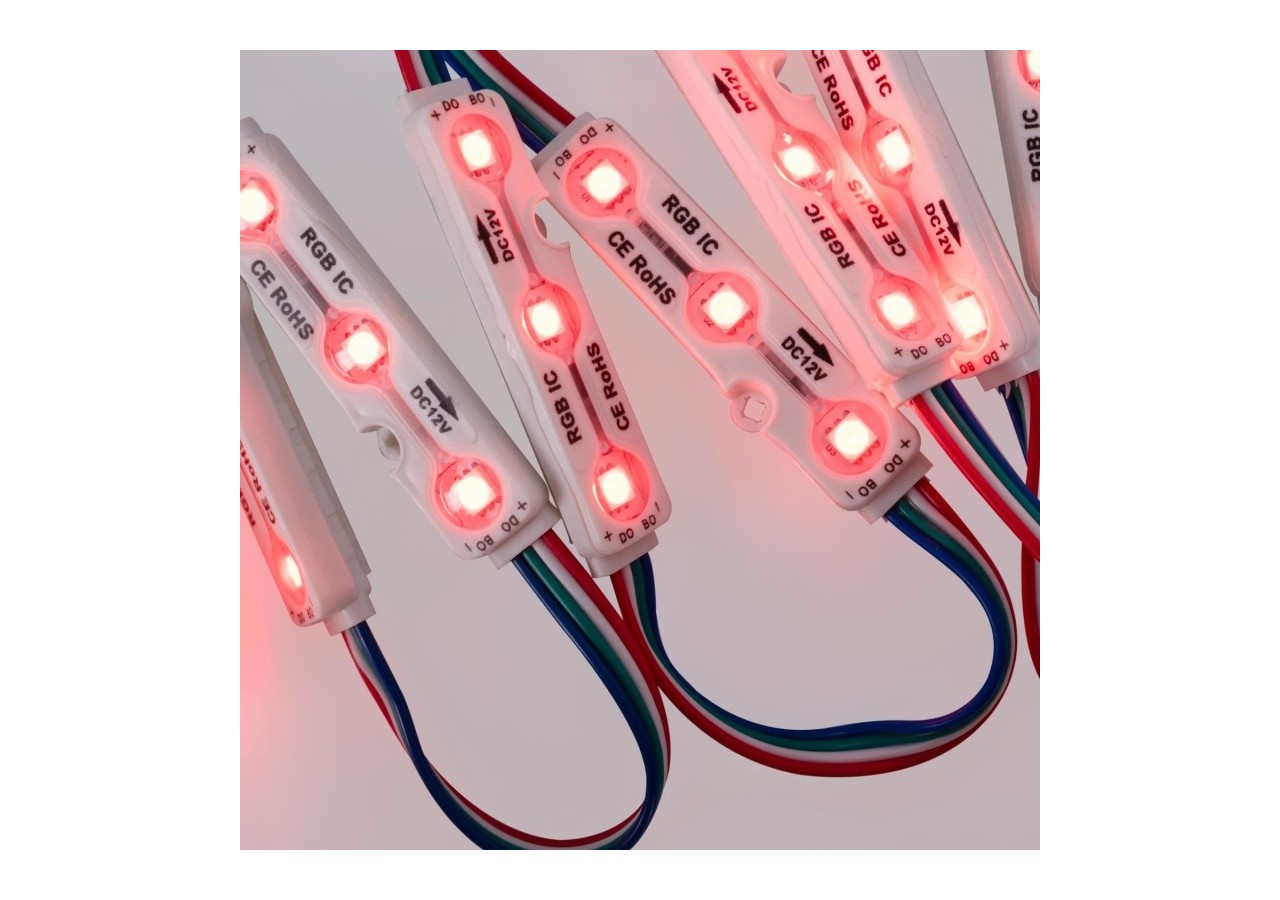 Modules LED RGB IC pour enseignes lumineuses-0,72W-12V-IP65-120 degrés - BM1431RGBIC - Barcelona LED