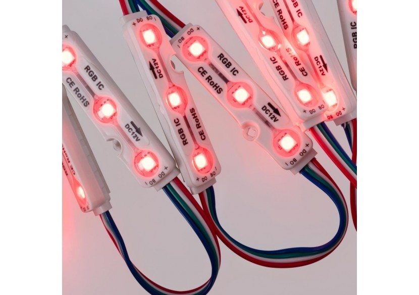 Modules LED RGB IC pour enseignes lumineuses-0,72W-12V-IP65-120 degrés - BM1431RGBIC - Barcelona LED