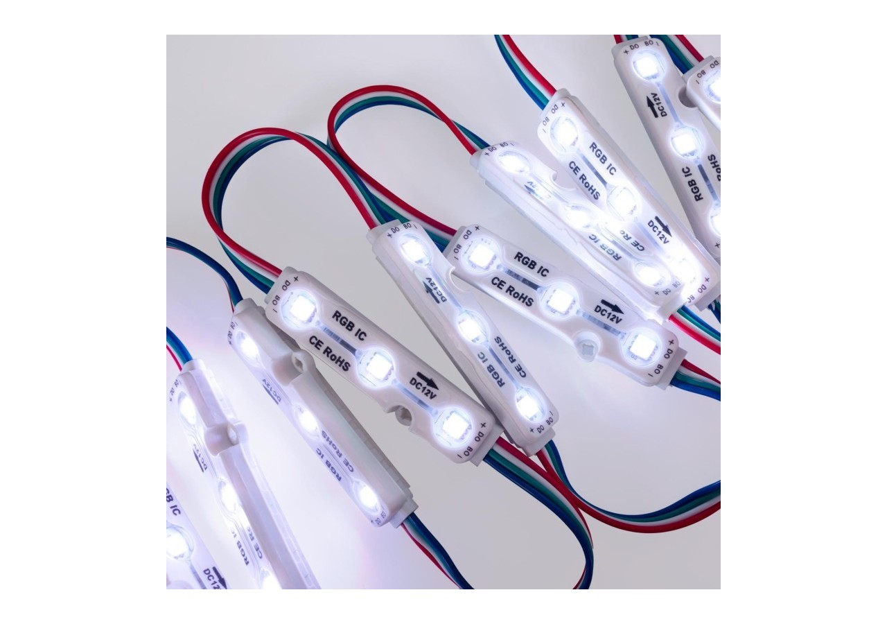 Modules LED RGB IC pour enseignes lumineuses-0,72W-12V-IP65-120 degrés - BM1431RGBIC - Barcelona LED