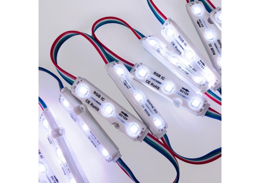 Modules LED RGB IC pour enseignes lumineuses-0,72W-12V-IP65-120 degrés - BM1431RGBIC - Barcelona LED