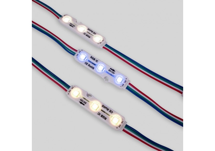Modules LED RGB IC pour enseignes lumineuses-0,72W-12V-IP65-120 degrés - BM1431RGBIC - Barcelona LED