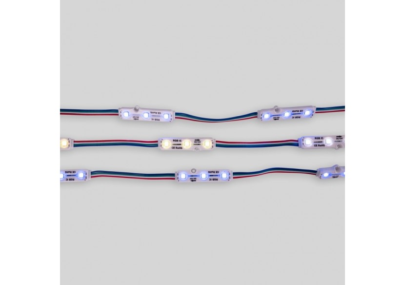 Modules LED RGB IC pour enseignes lumineuses-0,72W-12V-IP65-120 degrés - BM1431RGBIC - Barcelona LED