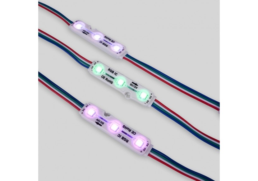 Modules LED RGB IC pour enseignes lumineuses-0,72W-12V-IP65-120 degrés - BM1431RGBIC - Barcelona LED