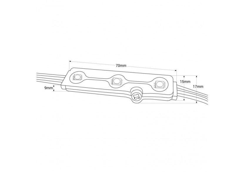 Modules LED RGB IC pour enseignes lumineuses-0,72W-12V-IP65-120 degrés - BM1431RGBIC - Barcelona LED