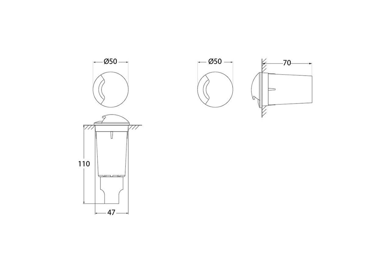 Spot LED encastrable au sol ALDO 1L FUMAGALLI IP67 - 1L1.000.000.AXZ1R - Barcelona LED