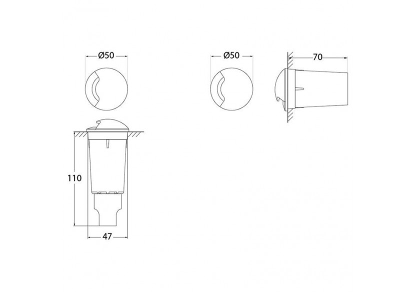 Spot LED encastrable au sol ALDO 1L FUMAGALLI IP67 - 1L1.000.000.AXZ1R - Barcelona LED