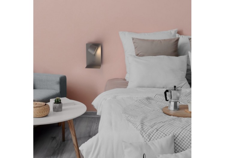 Lot de 2-Applique murale liseuse avec port USB "BASKOP"-6W-Design vertical-Gris - K1545-2G - Barcelona LED 2