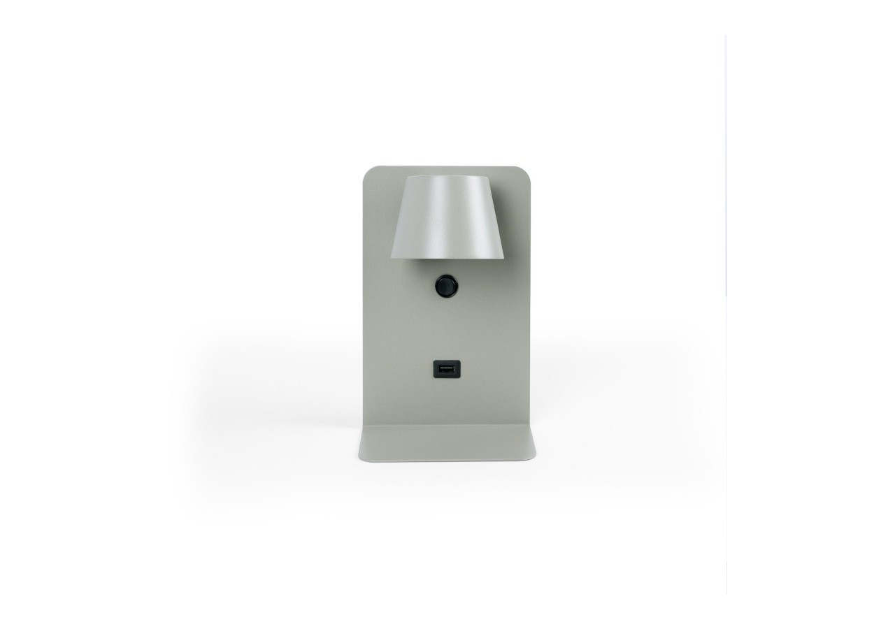 Lot de 2-Applique murale liseuse avec port USB "BASKOP"-6W-Design vertical-Gris - K1545-2G - Barcelona LED