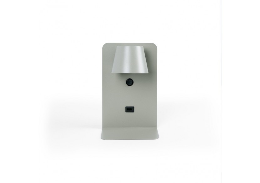 Lot de 2-Applique murale liseuse avec port USB "BASKOP"-6W-Design vertical-Gris - K1545-2G - Barcelona LED