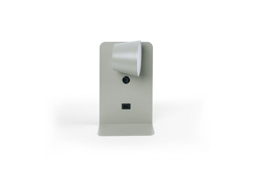 Lot de 2-Applique murale liseuse avec port USB "BASKOP"-6W-Design vertical-Gris - K1545-2G - Barcelona LED
