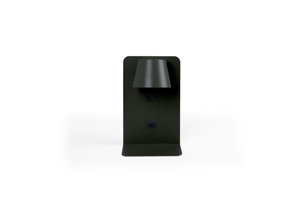 Lot de 2-Applique murale liseuse avec port USB "BASKOP"-6W-Design vertical-Noir - K1545-2N - Barcelona LED