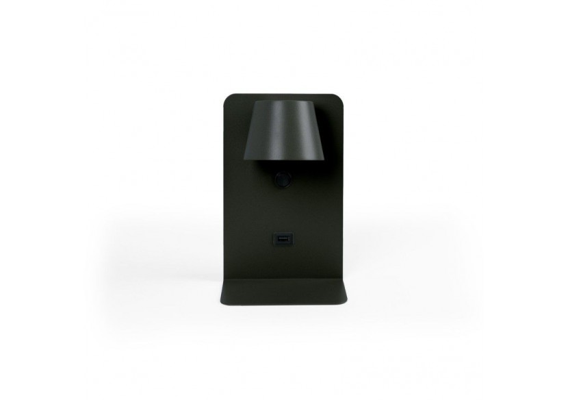 Lot de 2-Applique murale liseuse avec port USB "BASKOP"-6W-Design vertical-Noir - K1545-2N - Barcelona LED