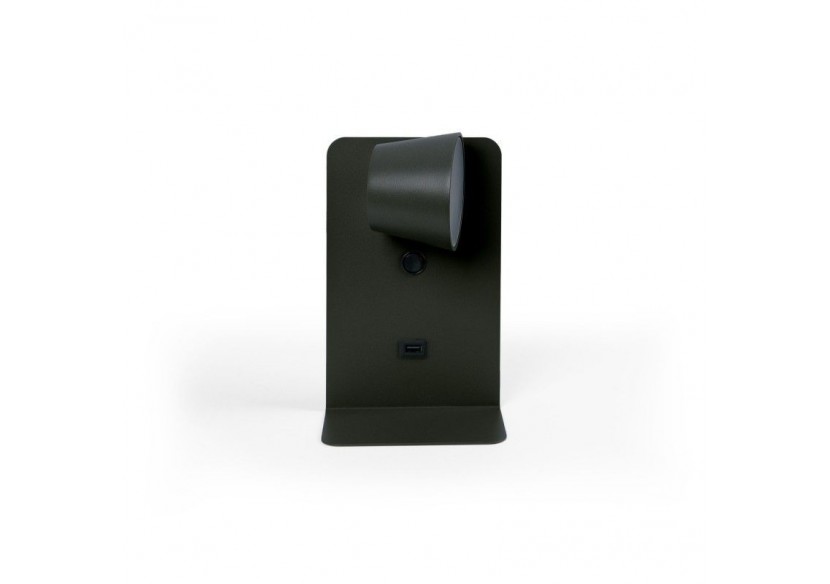 Lot de 2-Applique murale liseuse avec port USB "BASKOP"-6W-Design vertical-Noir - K1545-2N - Barcelona LED