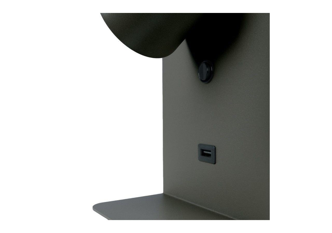 Lot de 2-Applique murale liseuse avec port USB "BASKOP"-6W-Design vertical-Noir - K1545-2N - Barcelona LED