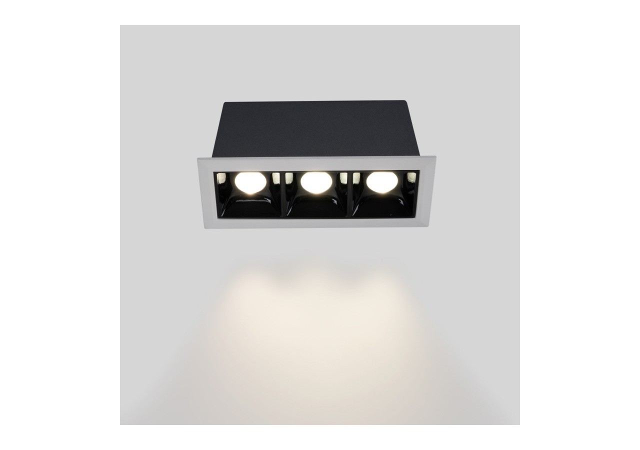 Spot linéaire LED encastré triple 6W-UGR18-IRC90-Puce OSRAM-Blanc - B1218-6W-B-BN - Barcelona LED