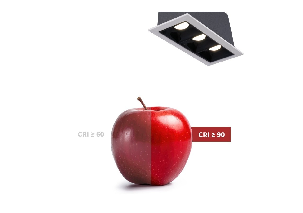 Spot linéaire LED encastré triple 6W-UGR18-IRC90-Puce OSRAM-Blanc - B1218-6W-B-BN - Barcelona LED