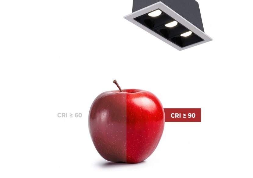 Spot linéaire LED encastré triple 6W-UGR18-IRC90-Puce OSRAM-Blanc - B1218-6W-B-BN - Barcelona LED
