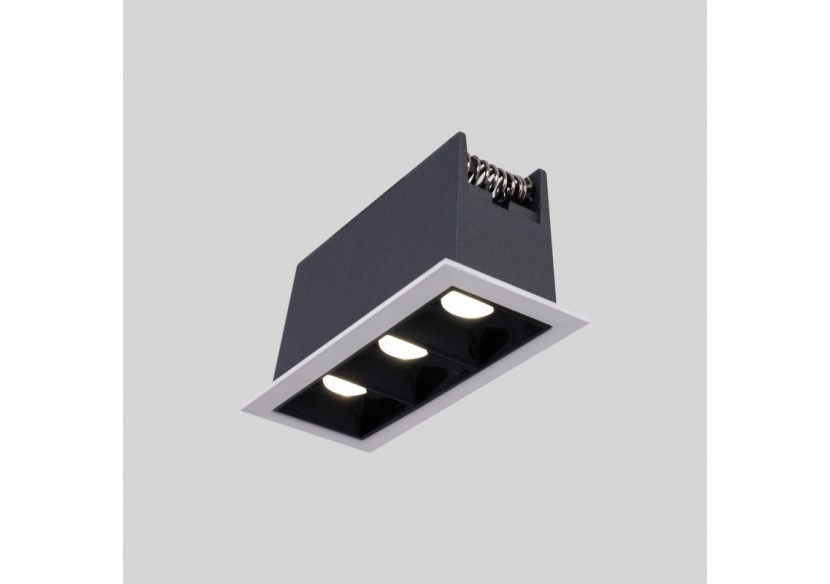 Spot linéaire LED encastré triple 6W-UGR18-IRC90-Puce OSRAM-Blanc - B1218-6W-B-BN - Barcelona LED