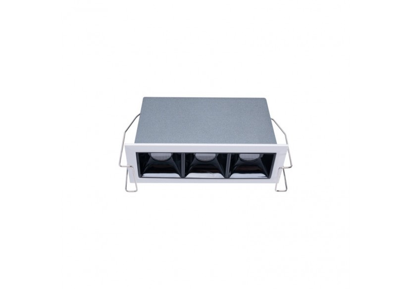 Spot linéaire LED encastré triple 6W-UGR18-IRC90-Puce OSRAM-Blanc - B1218-6W-B-BN - Barcelona LED