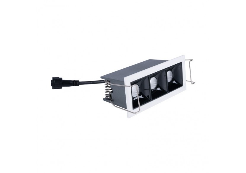 Spot linéaire LED encastré triple 6W-UGR18-IRC90-Puce OSRAM-Blanc - B1218-6W-B-BN - Barcelona LED