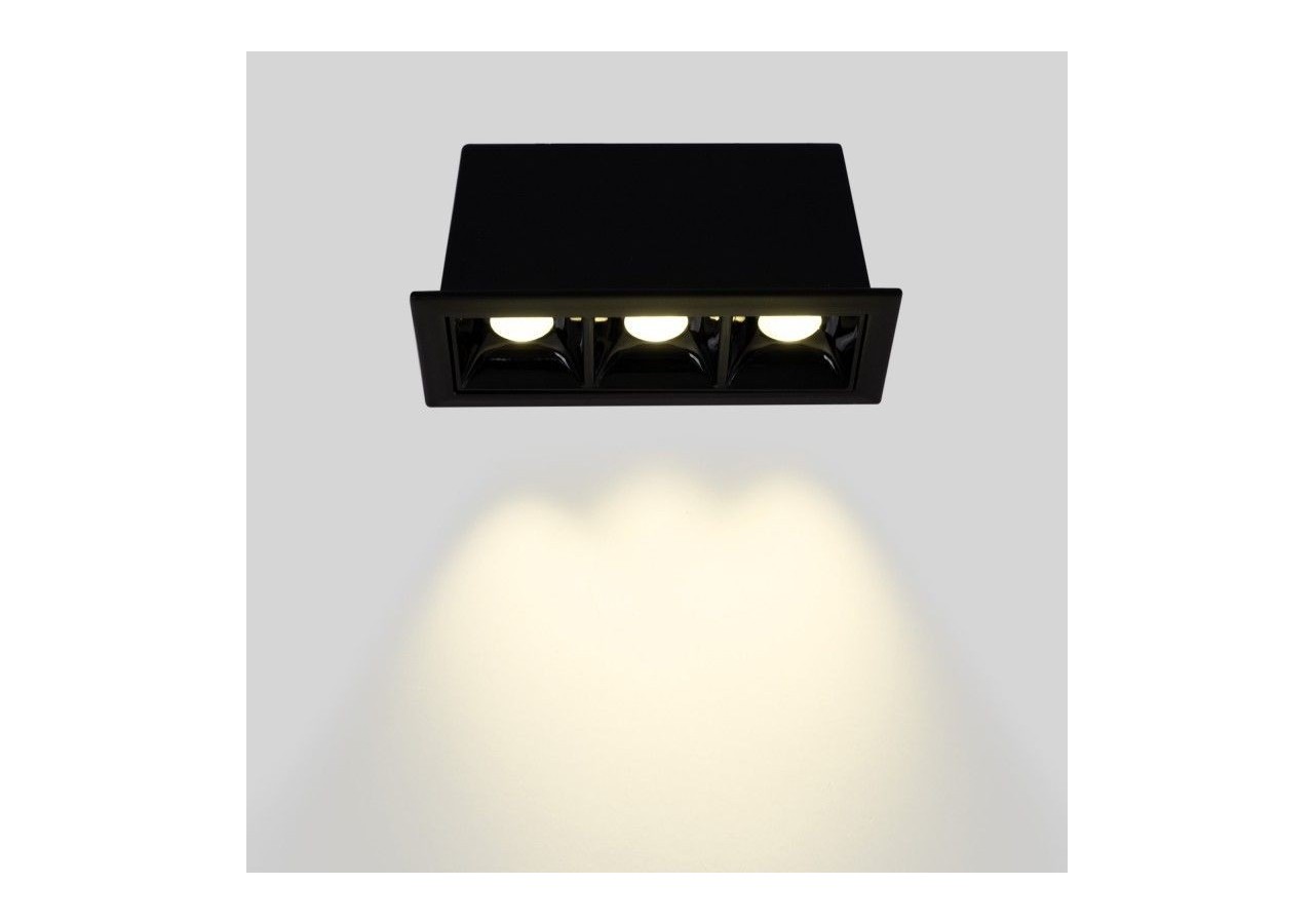 Spot linéaire LED encastré triple 6W-UGR18-IRC90-Puce OSRAM-Noir - B1218-6W-N-BN - Barcelona LED