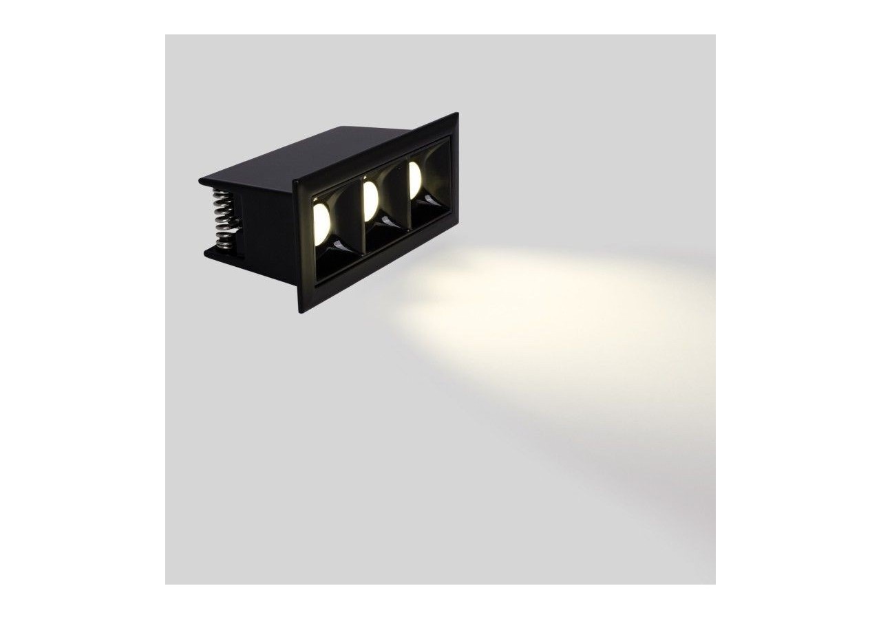 Spot linéaire LED encastré triple 6W-UGR18-IRC90-Puce OSRAM-Noir - B1218-6W-N-BN - Barcelona LED